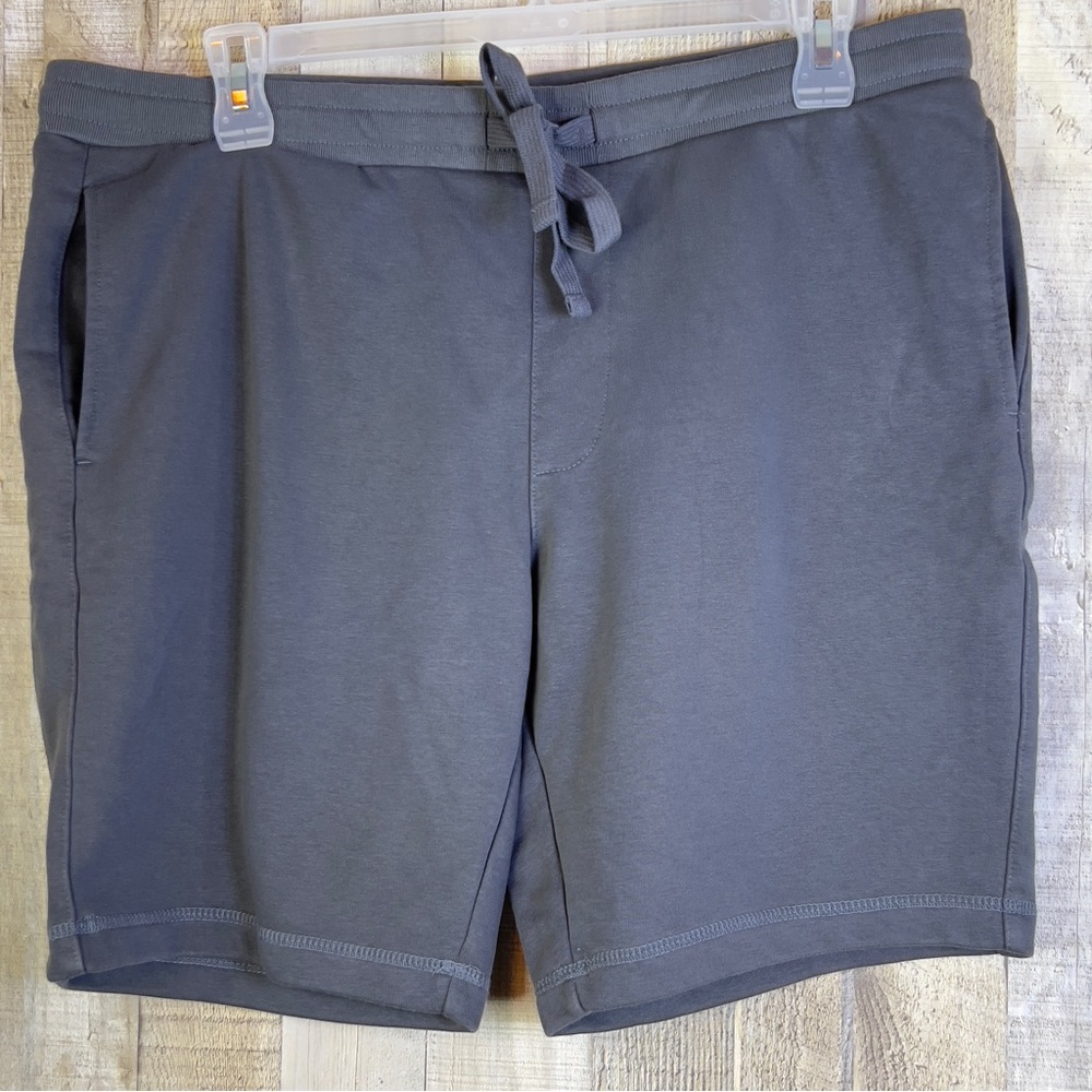 Members Mark XL Charcoal Gray French Terry Short Drawstring Waistband & …